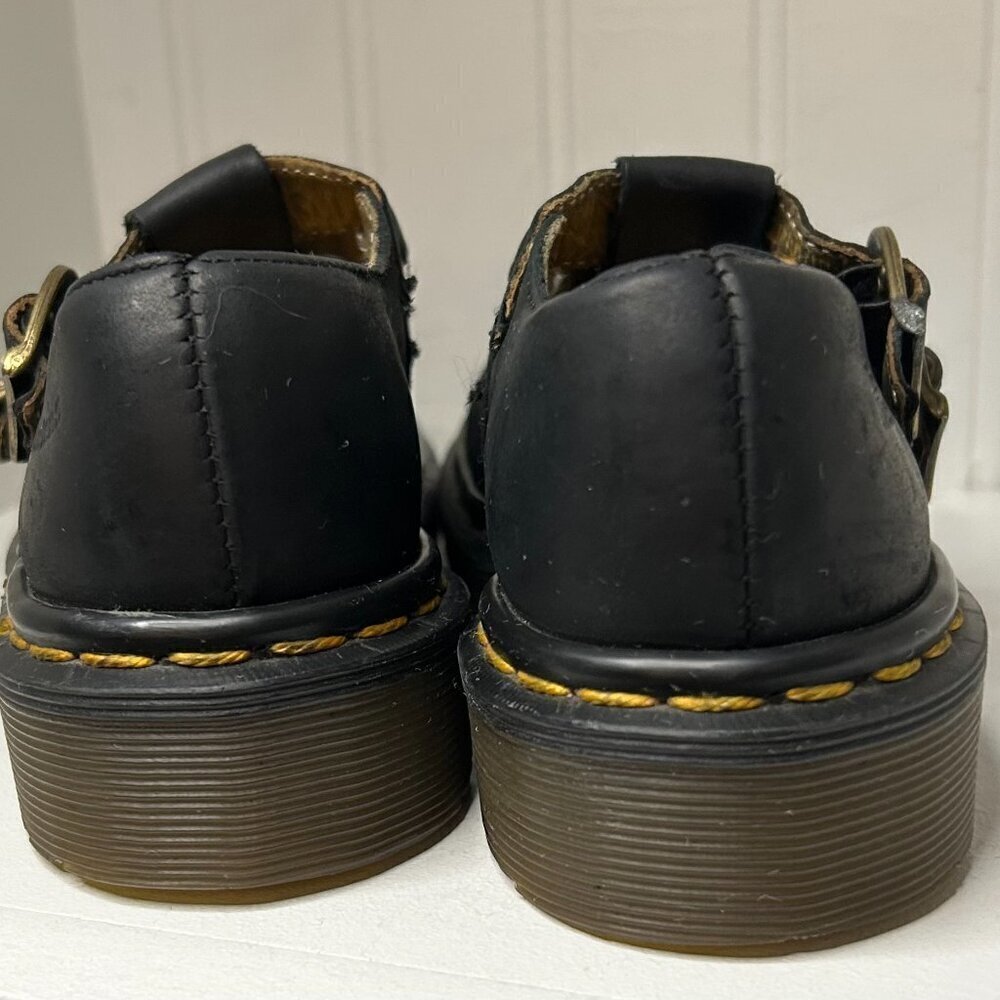 Vintage Dr Doc Martens England Mary Janes Black Shoes US Y2K 90s Girls Size 12 - Picture 2 of 6